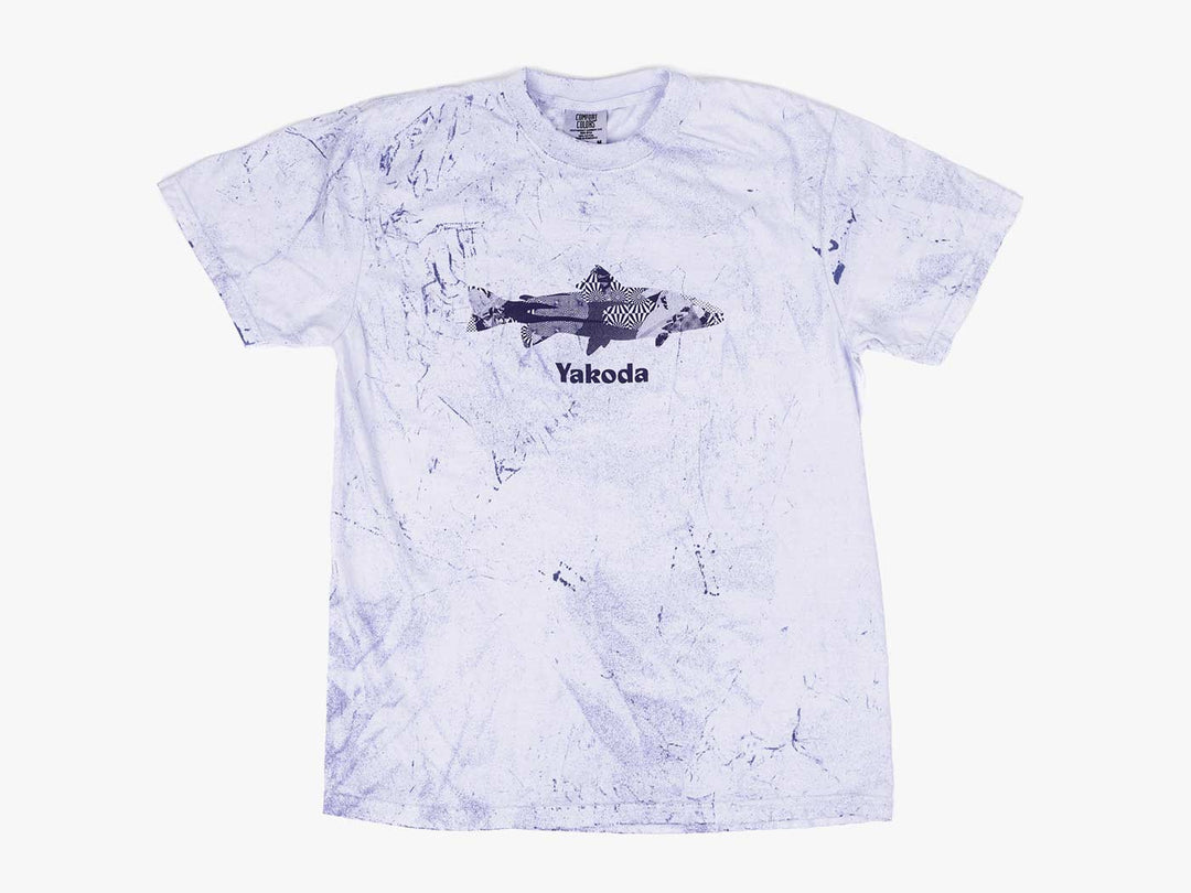 Yakoda Supply Trippy Trout Pigment Dyed Tee – Purple Blast, Purple Blast
