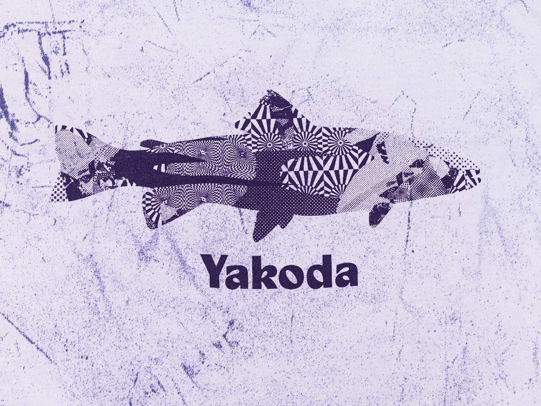 Yakoda Supply Trippy Trout Pigment Dyed Tee – Purple Blast, Purple Blast, view 2
