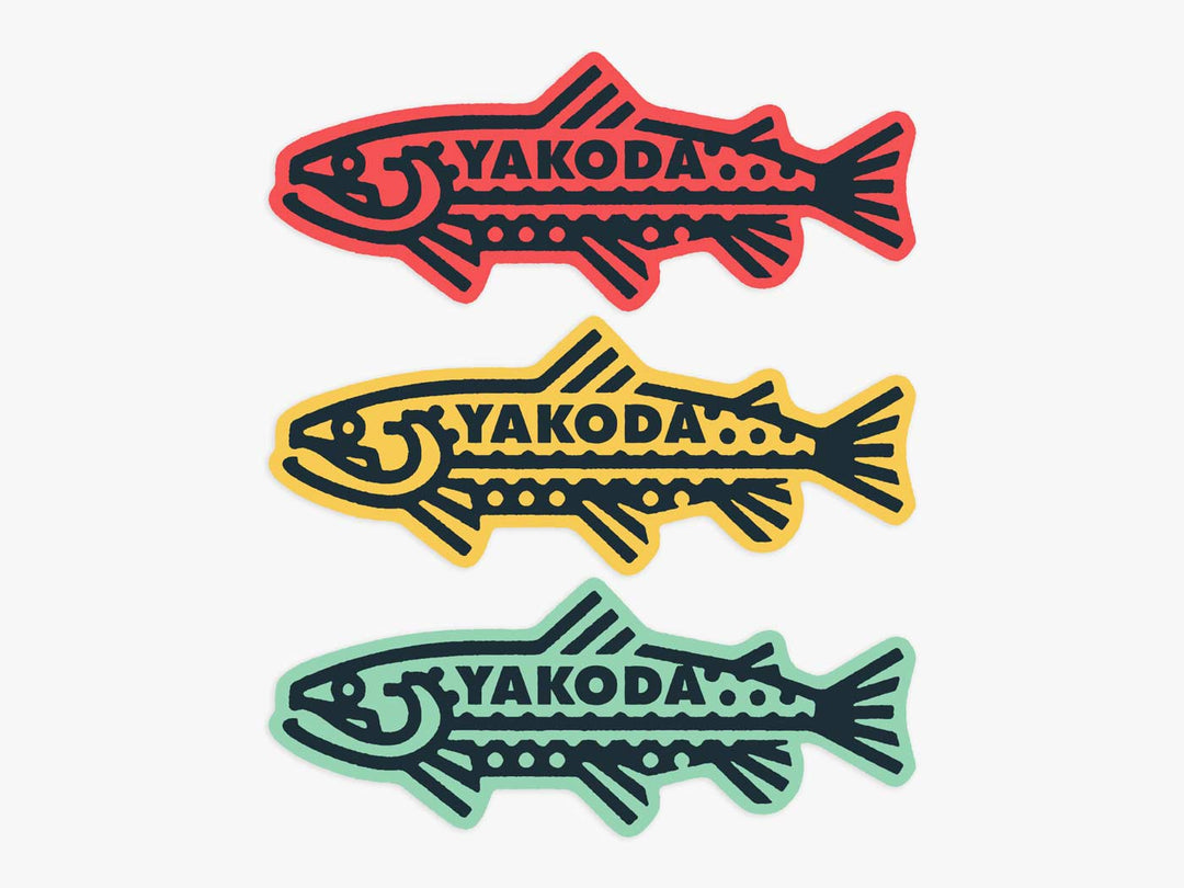 Yakoda Supply Trout Logo Sticker Pack, packaging