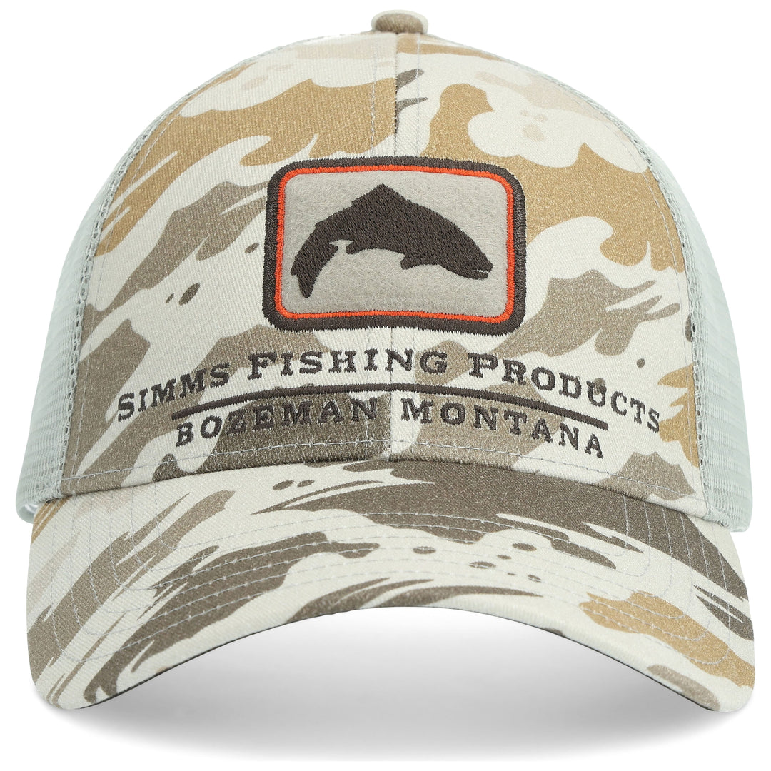 Simms Trout Icon Trucker, Ghost Camo Stone