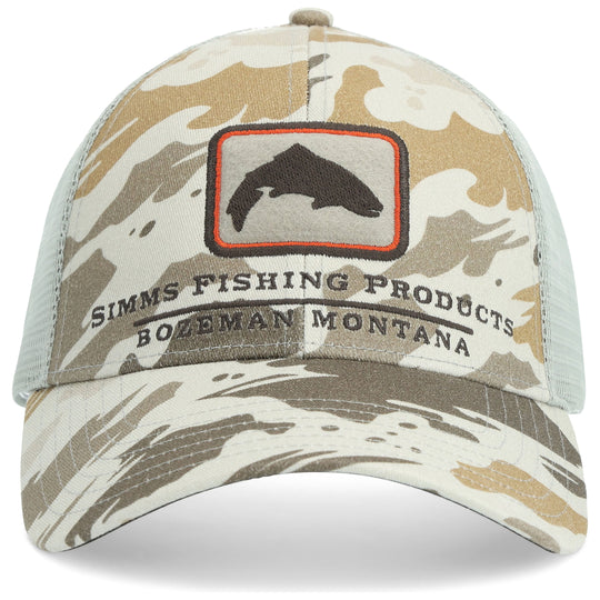 Simms Trout Icon Trucker, Ghost Camo Stone