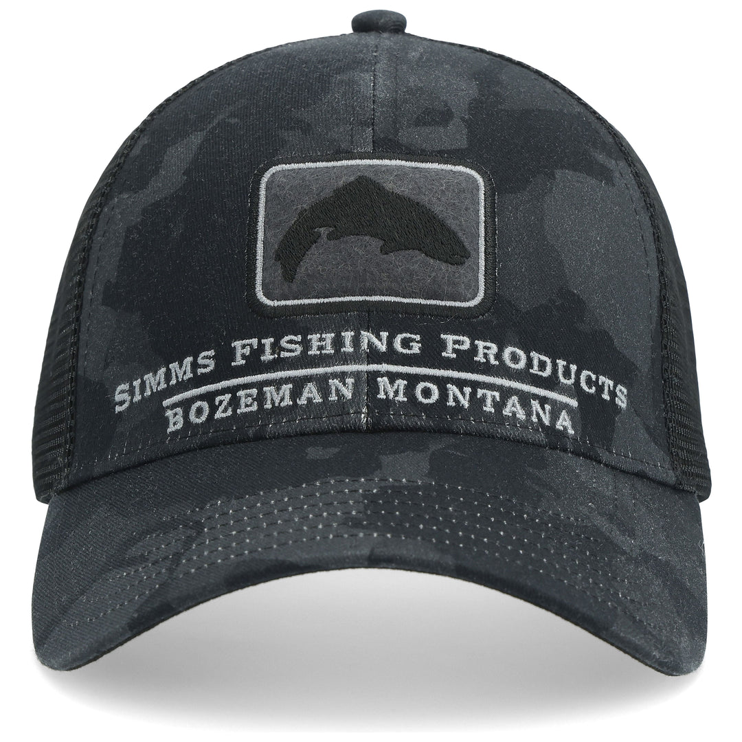 Simms Trout Icon Trucker, Regiment Camo Carbon