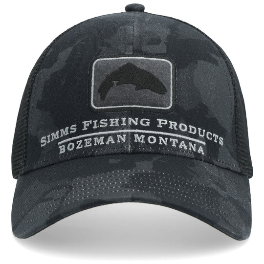 Simms Trout Icon Trucker, Regiment Camo Carbon