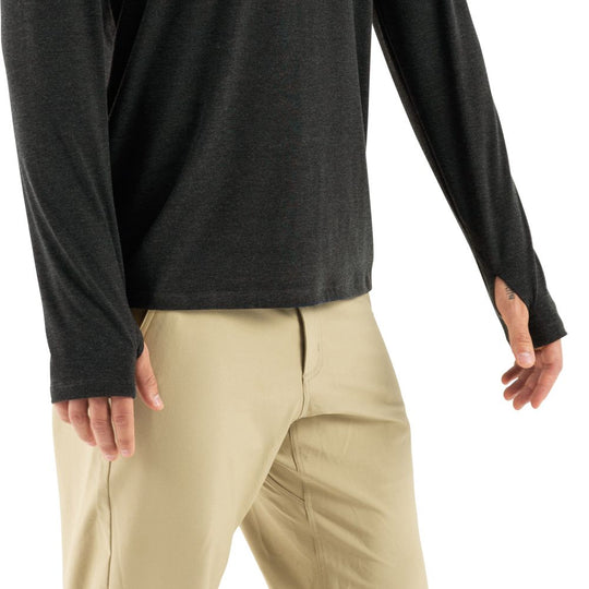 Free Fly Bamboo Crossover Hoody, Heather Black, view 3