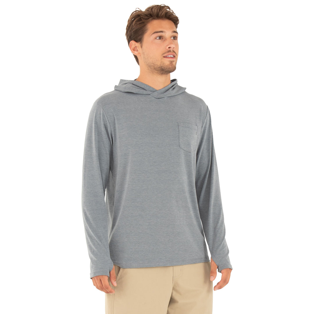 Free Fly Bamboo Crossover Hoody, Heather Blue Dusk