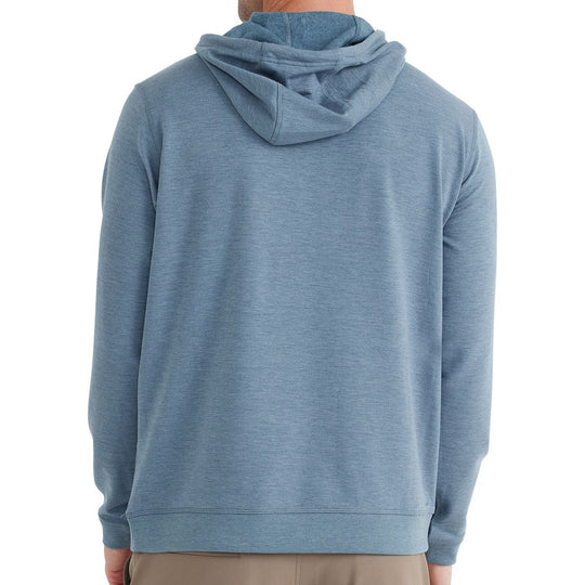 Free Fly Bamboo Fleece Pullover Hoody, Heather Blue Current, view 2