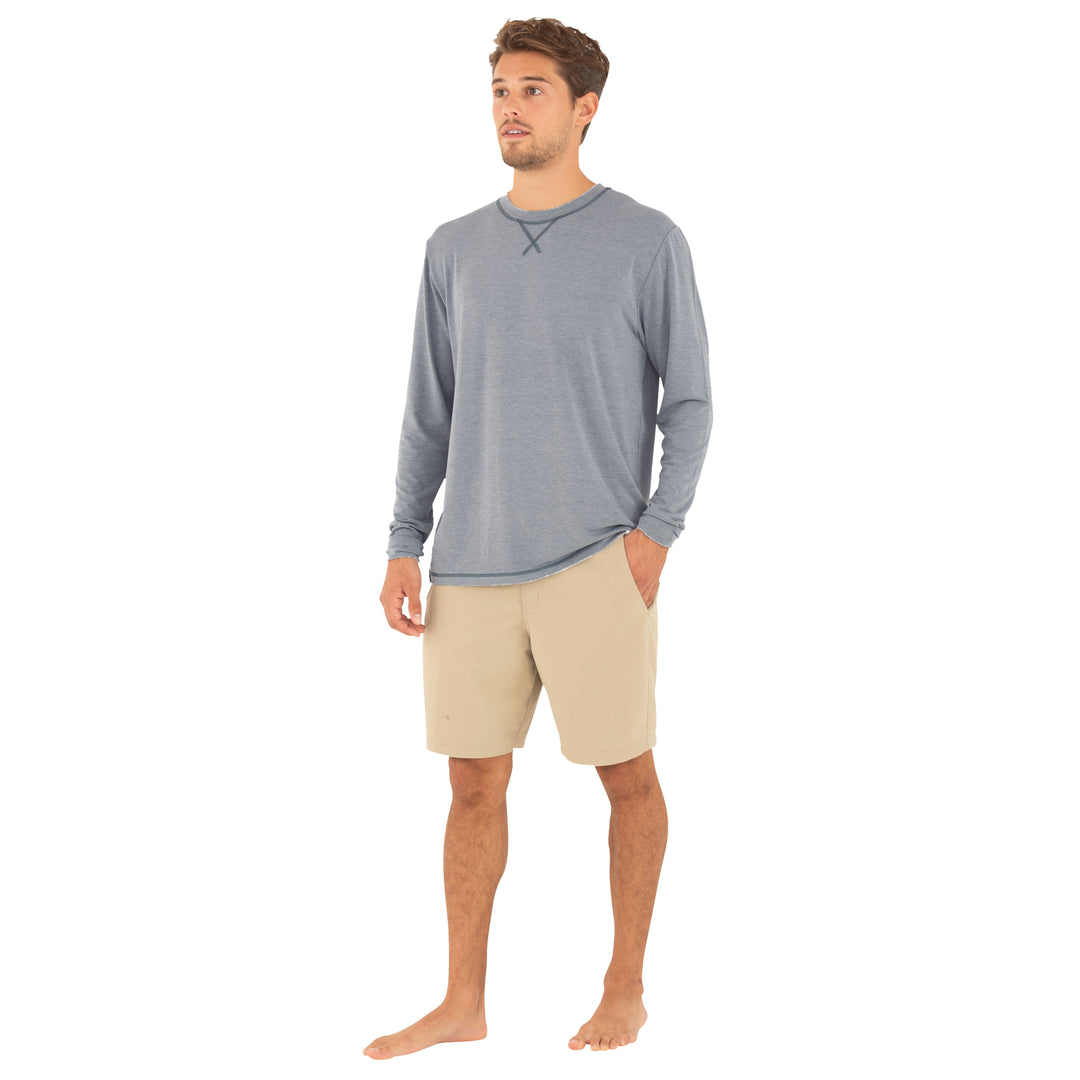 Free Fly Bamboo Flex Long Sleeve, Heather Blue Dusk