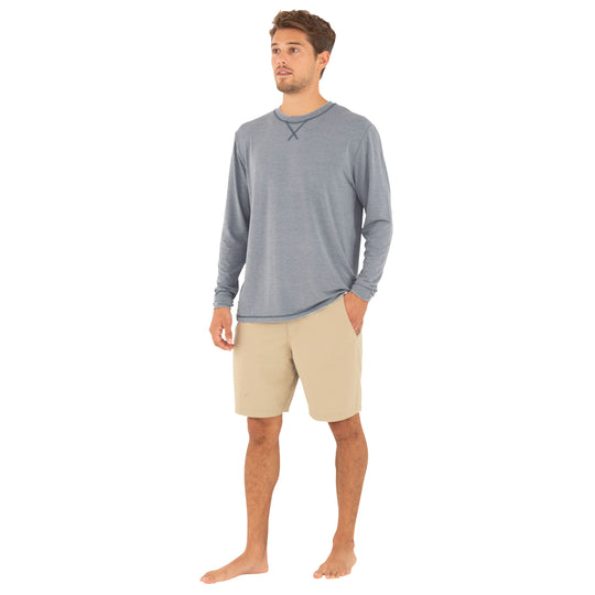 Free Fly Bamboo Flex Long Sleeve, Heather Blue Dusk