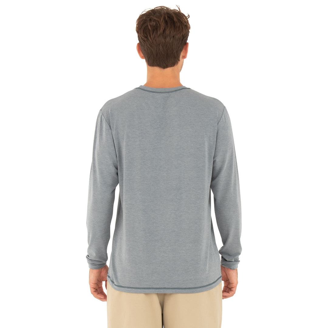 Free Fly Bamboo Flex Long Sleeve, Heather Blue Dusk, view 2