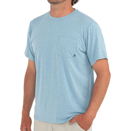 Free Fly Bamboo Flex Pocket Tee, Heather Tide