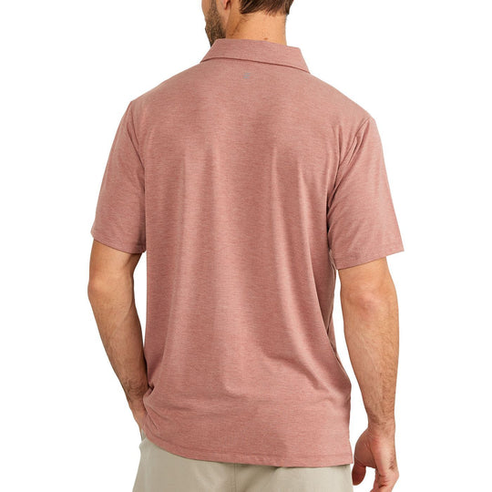 Free Fly Bamboo Flex Polo, Heather Brick, view 2