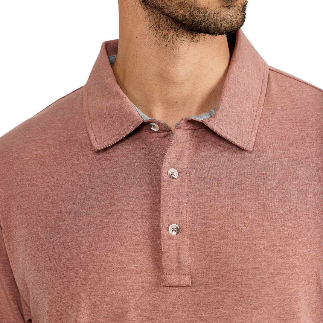 Free Fly Bamboo Flex Polo, Heather Brick, view 3