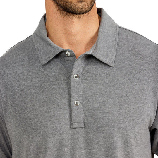 Free Fly Bamboo Flex Polo, Heather Graphite, view 3
