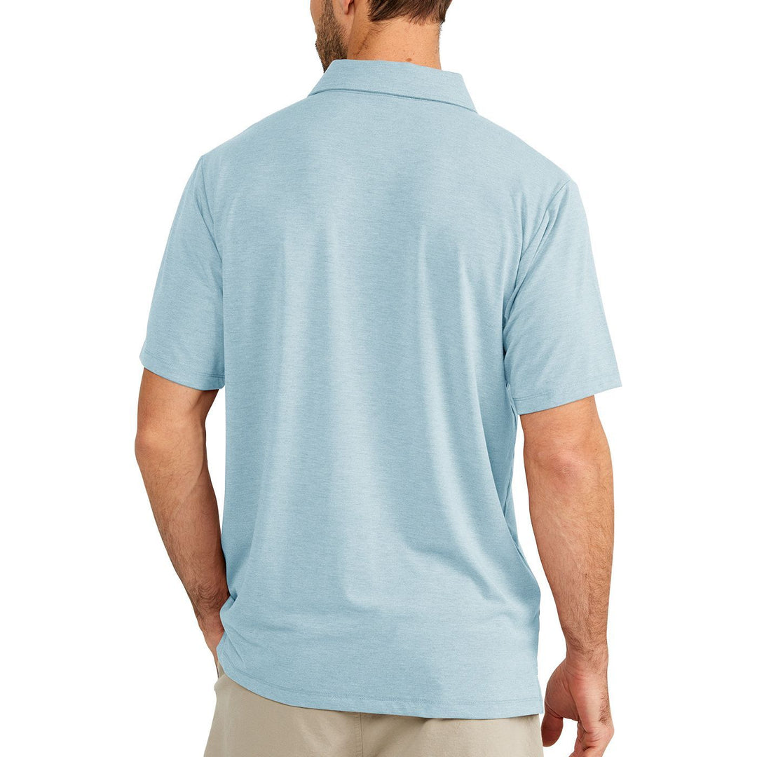 Free Fly Bamboo Flex Polo, Heather Tide, view 2