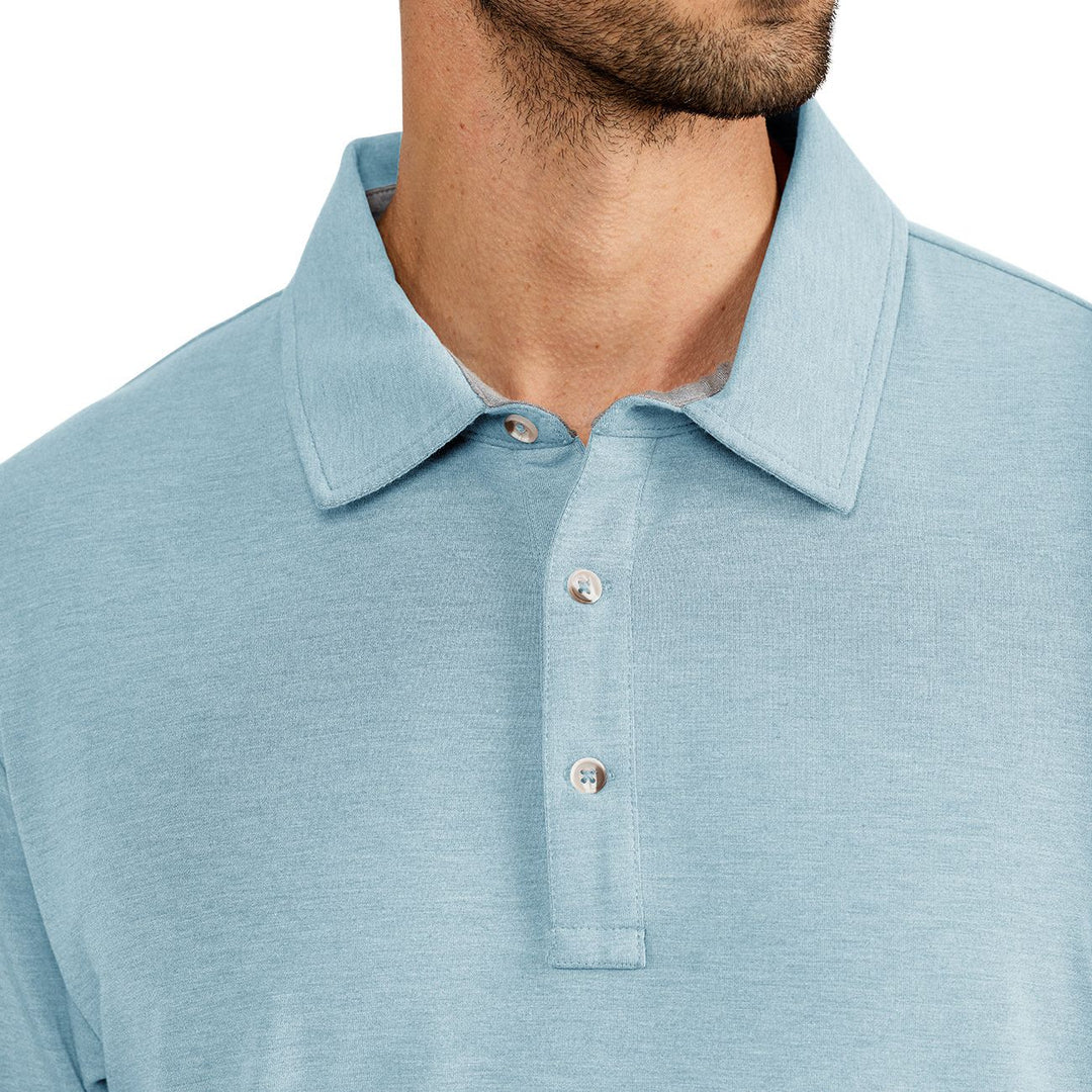 Free Fly Bamboo Flex Polo, Heather Tide, view 3