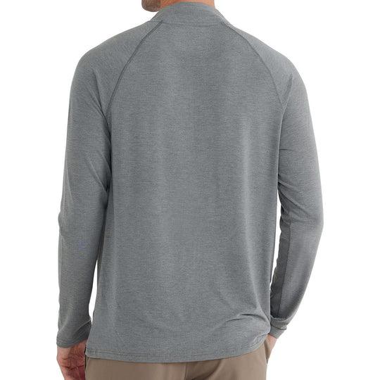 Free Fly Bamboo Flex Quarter Zip, Heather Graphite, angled view, view 2