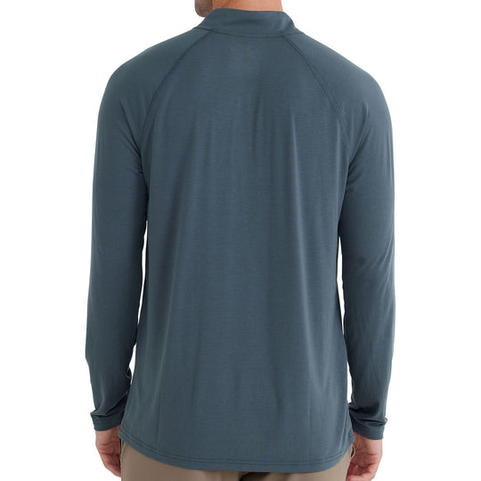Free Fly Bamboo Flex Quarter Zip, Midnight, angled view, view 2