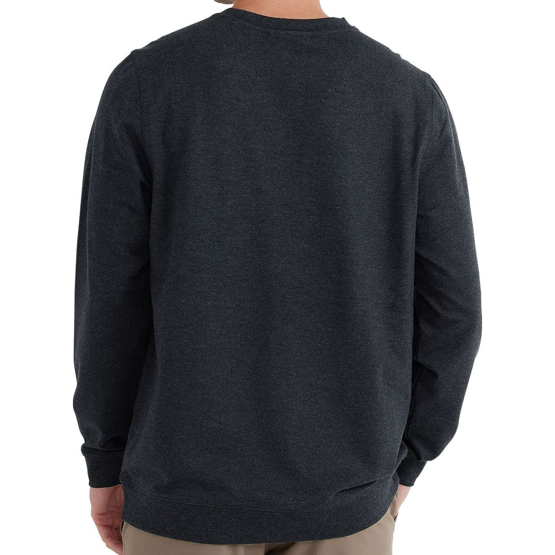 Free Fly Bamboo Heritage Fleece Crew, Heather Black, view 2