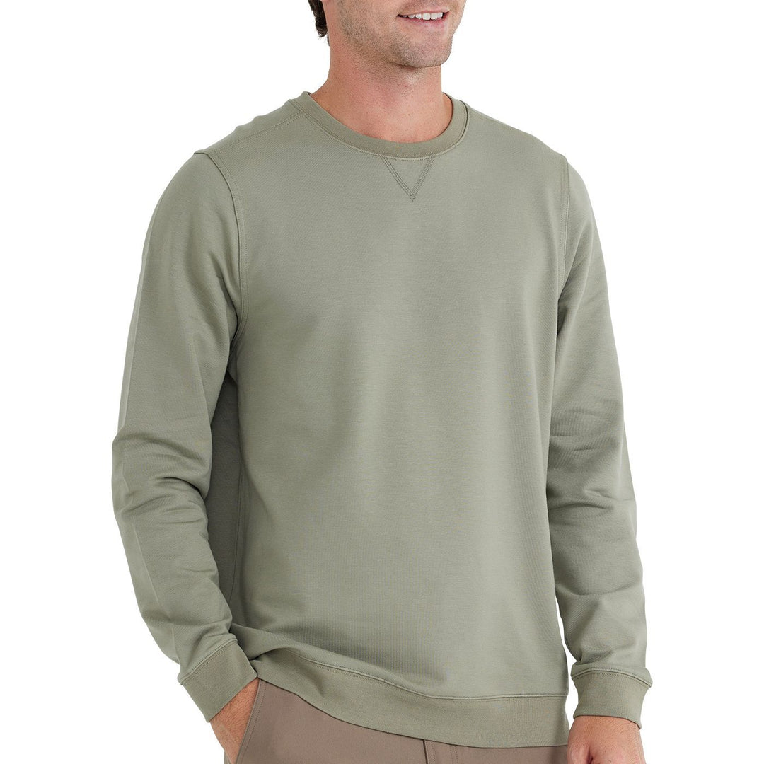 Free Fly Bamboo Heritage Fleece Crew, Moss Green