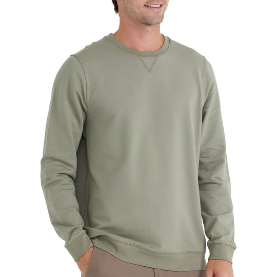 Free Fly Bamboo Heritage Fleece Crew, Moss Green