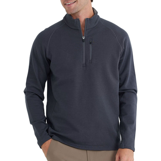 Free Fly Bamboo Heritage Fleece Quarter Zip, Graphite, angled view