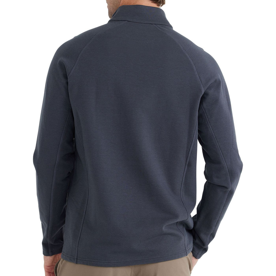 Free Fly Bamboo Heritage Fleece Quarter Zip, Graphite, angled view, view 2