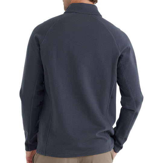 Free Fly Bamboo Heritage Fleece Quarter Zip, Graphite, angled view, view 2