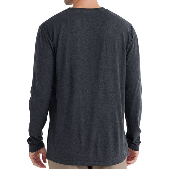 Free Fly Bamboo Heritage Henley, Heather Black, view 2