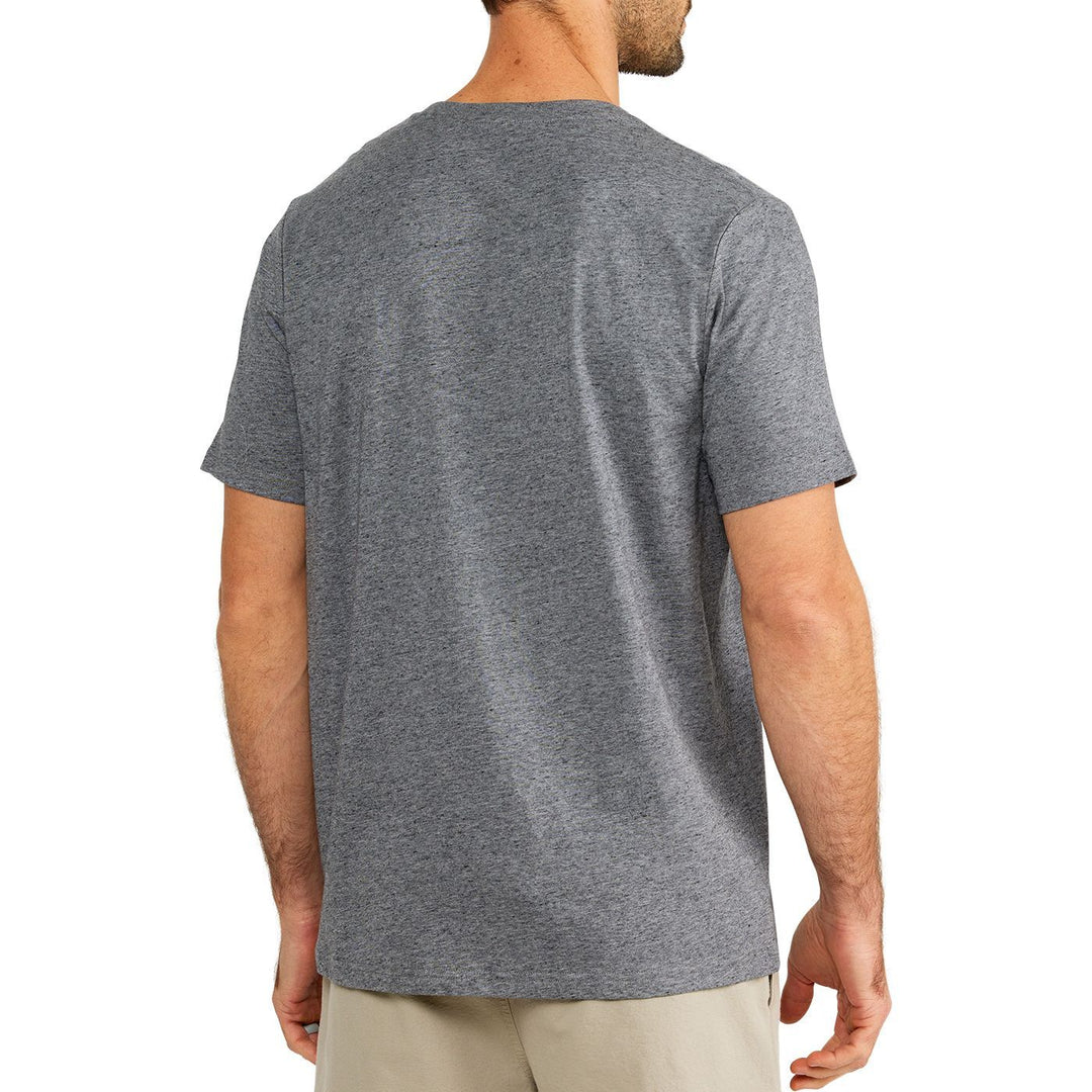 Free Fly Bamboo Heritage Short Sleeve Henley, Heather Flint, view 2