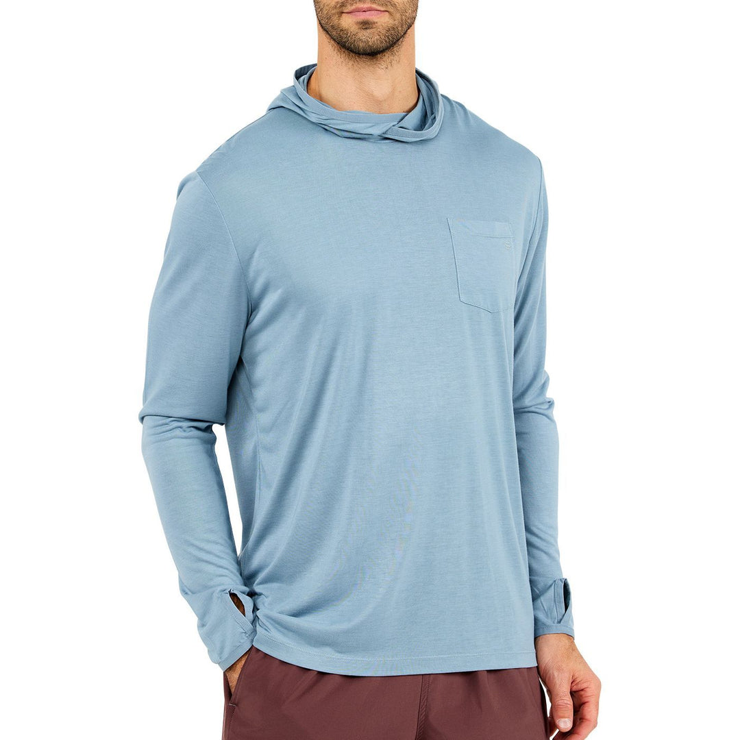 Free Fly Men's Bamboo Lightweight Hoody, Blue Fog