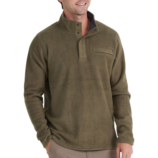 Free Fly Bamboo Polar Fleece Snap Pullover, Military Green