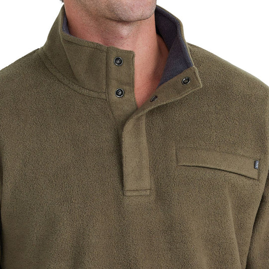 Free Fly Bamboo Polar Fleece Snap Pullover, Military Green, view 3