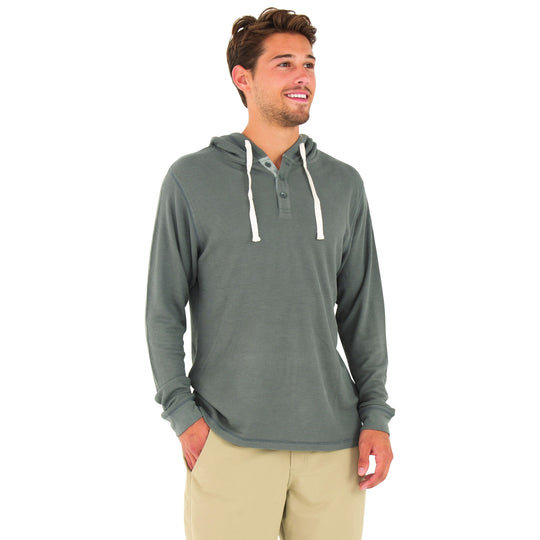 Free Fly Bamboo Waffle Hoody, Steel Grey