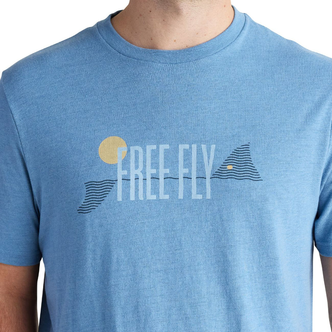 Free Fly Coastal Cruisers Tee, Heather Blue Reef, view 2