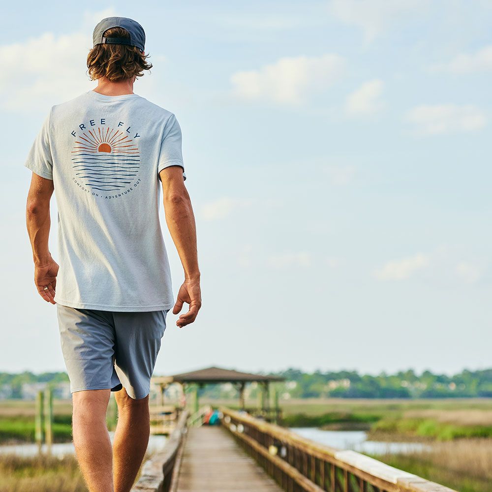 Free Fly Daybreak Tee, Heather Aspen Grey, view 3