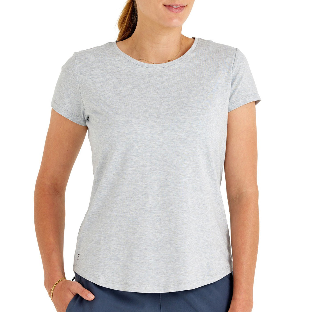 Free Fly Women's Bamboo Current Tee, Bay Blue