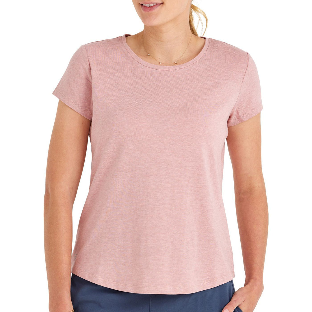 Free Fly Women's Bamboo Current Tee, Harbor Pink