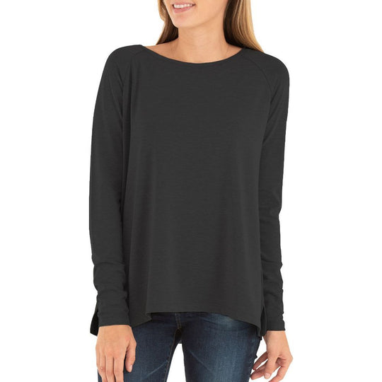 Free Fly Women's Bamboo Everyday Flex Long Sleeve, Heather Black