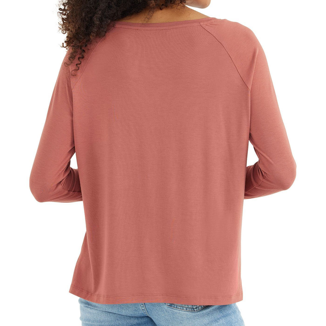 Free Fly Women's Bamboo Everyday Flex Long Sleeve, Rosewood, view 2