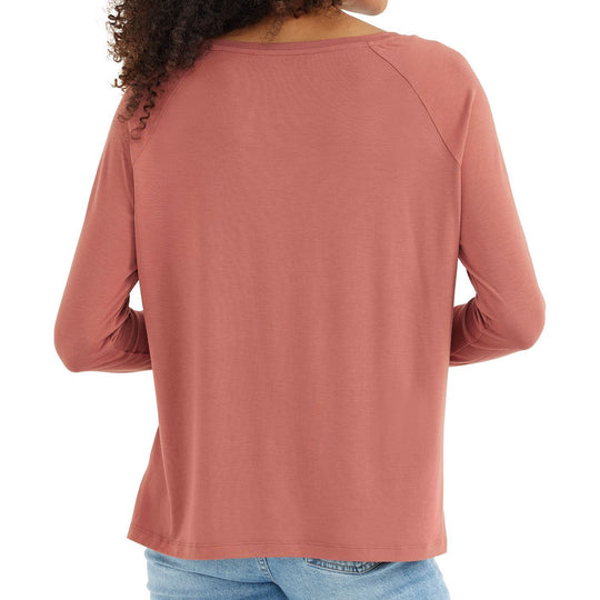 Free Fly Women's Bamboo Everyday Flex Long Sleeve, Rosewood, view 2