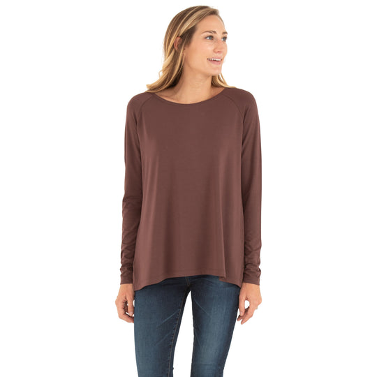 Free Fly Women's Bamboo Everyday Flex Long Sleeve, Umber