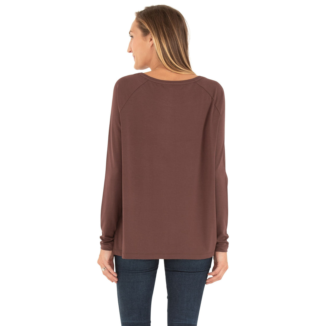 Free Fly Women's Bamboo Everyday Flex Long Sleeve, Umber, view 2