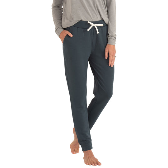 Free Fly Women's Bamboo Fleece Jogger, Blue Dusk