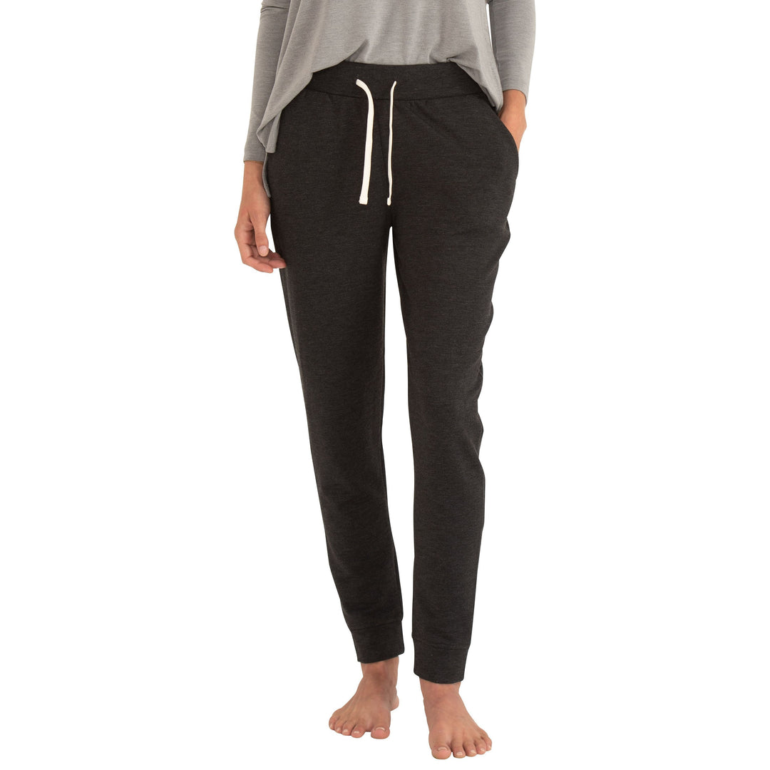 Free Fly Women's Bamboo Fleece Jogger, Heather Black