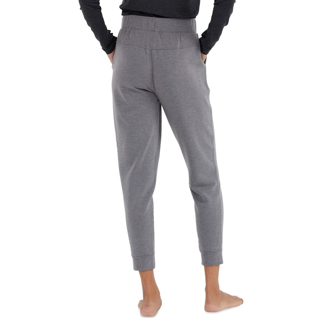 Free Fly Women's Bamboo Fleece Jogger, Heather Dark Navy, view 2