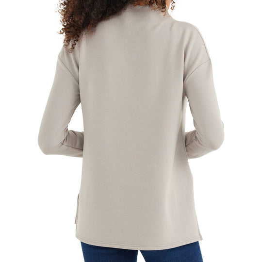 Free Fly Women's Bamboo Fleece Mockneck, Dune, view 2