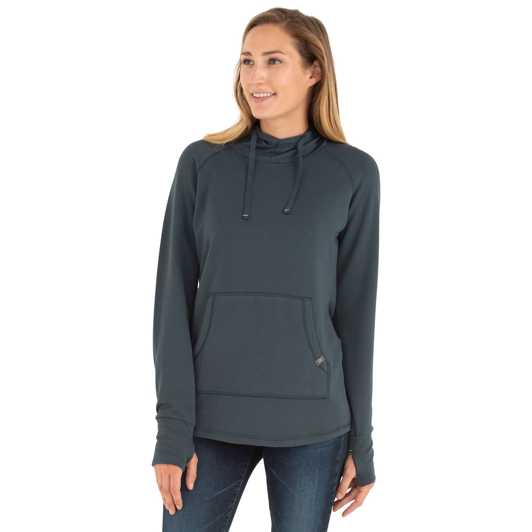 Free Fly Women's Bamboo Fleece Pullover Hoody, Blue Dusk