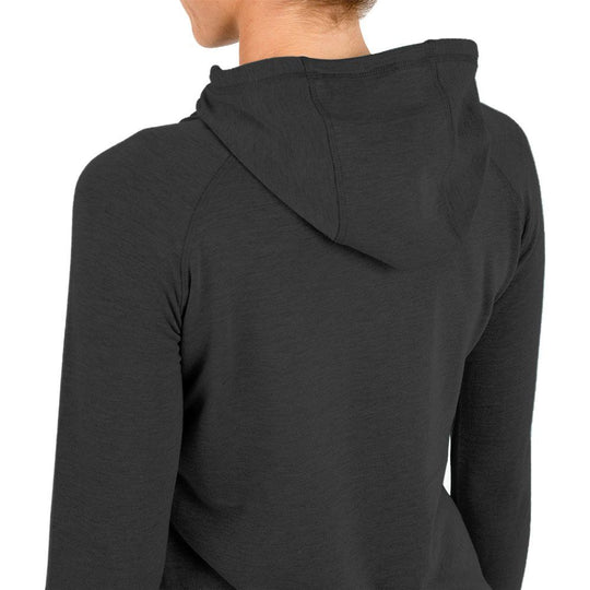 Free Fly Women's Bamboo Fleece Pullover Hoody, Heather Black, view 2