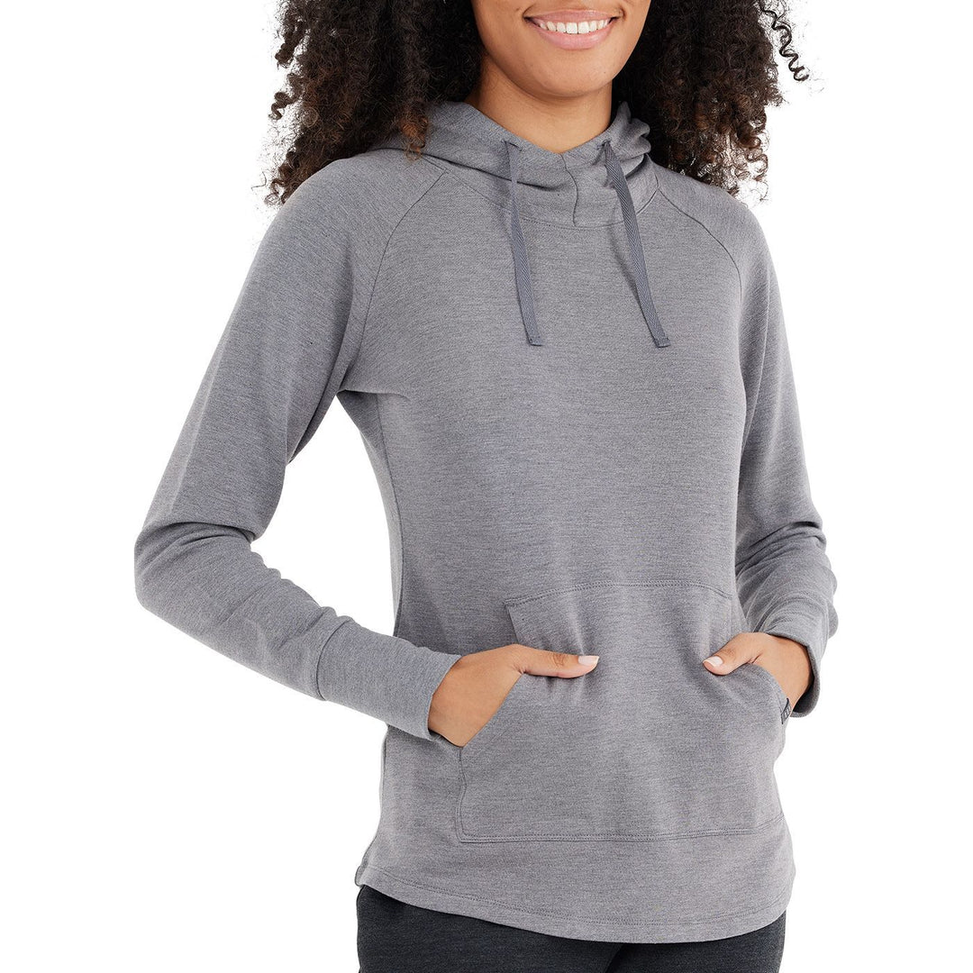 Free Fly Women's Bamboo Fleece Pullover Hoody, Heather Navy