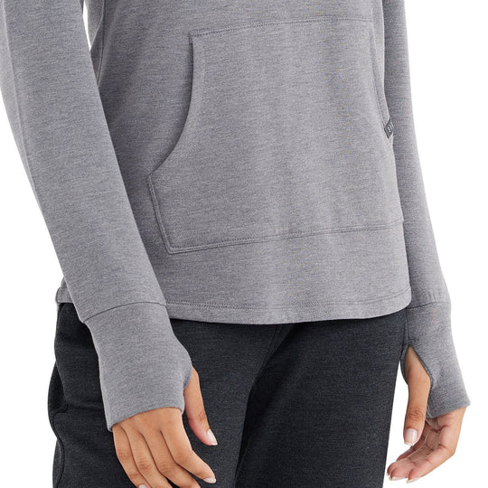 Free Fly Women's Bamboo Fleece Pullover Hoody, Heather Navy, view 4